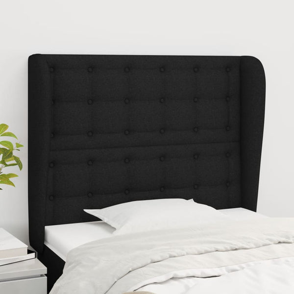 vidaXL Wingback Headboard Black 83x23x118/128 cm Fabric