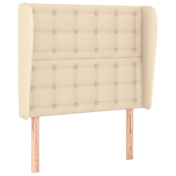 vidaXL Wingback Headboard Cream 83x23x118/128 cm Fabric