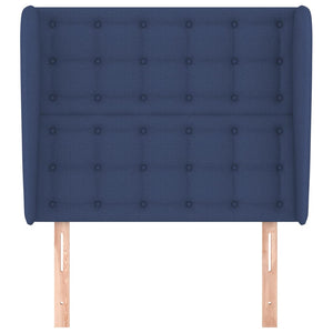 vidaXL Wingback Headboard Blue 83x23x118/128 cm Fabric
