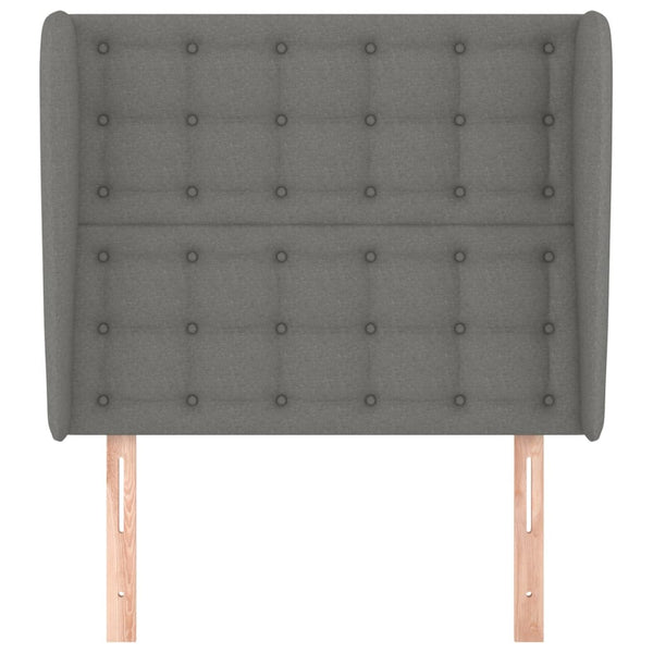 vidaXL Wingback Headboard Dark Grey 93x23x118/128 cm Fabric
