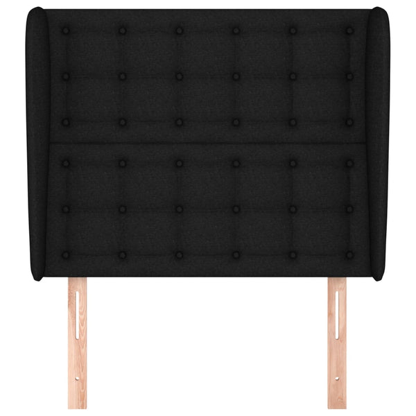 vidaXL Wingback Headboard Black 93x23x118/128 cm Fabric