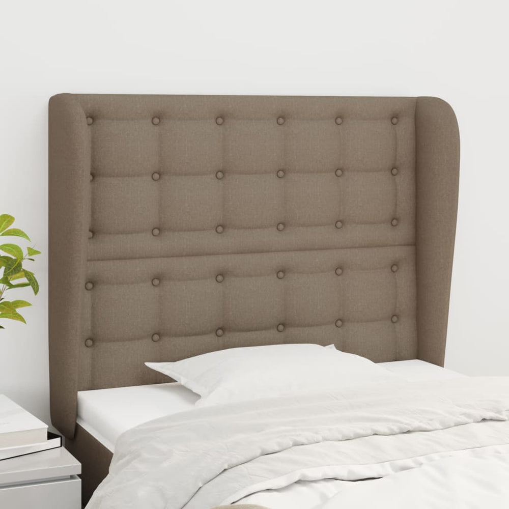 vidaXL Wingback Headboard Taupe 93x23x118/128 cm Fabric