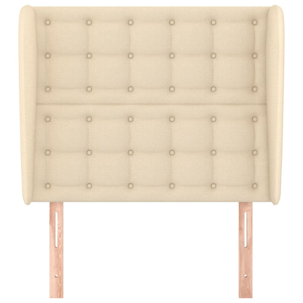 vidaXL Wingback Headboard Cream 93x23x118/128 cm Fabric