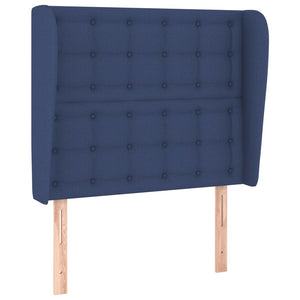 vidaXL Wingback Headboard Blue 93x23x118/128 cm Fabric