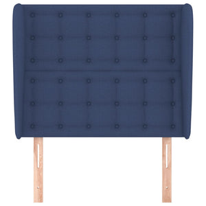 vidaXL Wingback Headboard Blue 93x23x118/128 cm Fabric