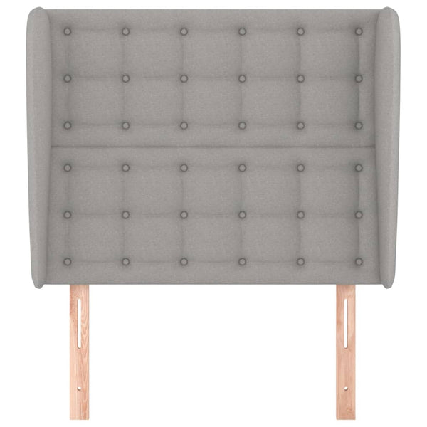 vidaXL Wingback Headboard Light Grey 103x23x118/128 cm Fabric