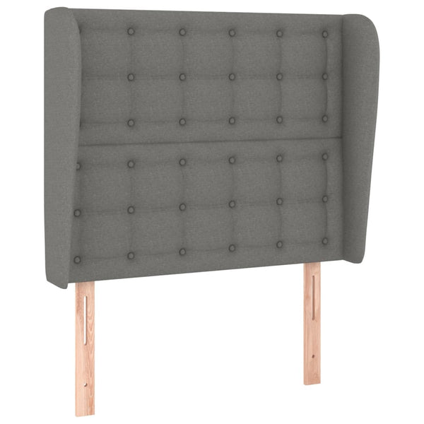 vidaXL Wingback Headboard Dark Grey 103x23x118/128 cm Fabric