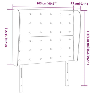 vidaXL Wingback Headboard Dark Grey 103x23x118/128 cm Fabric
