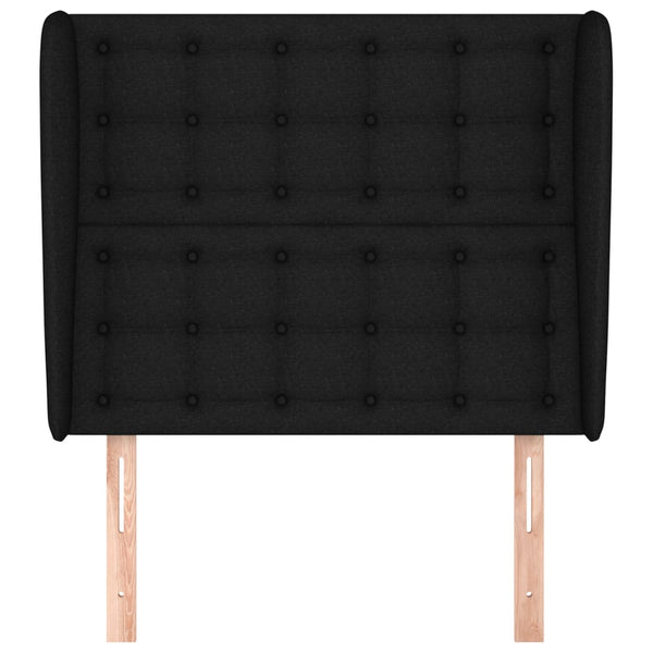 vidaXL Wingback Headboard Black 103x23x118/128 cm Fabric