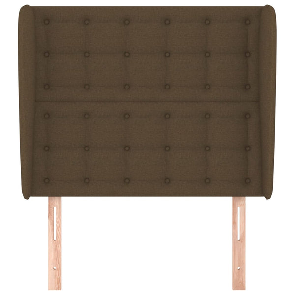 vidaXL Wingback Headboard Dark Brown 103x23x118/128 cm Fabric