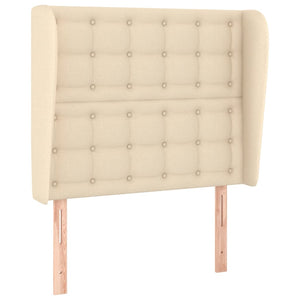vidaXL Wingback Headboard Cream 103x23x118/128 cm Fabric