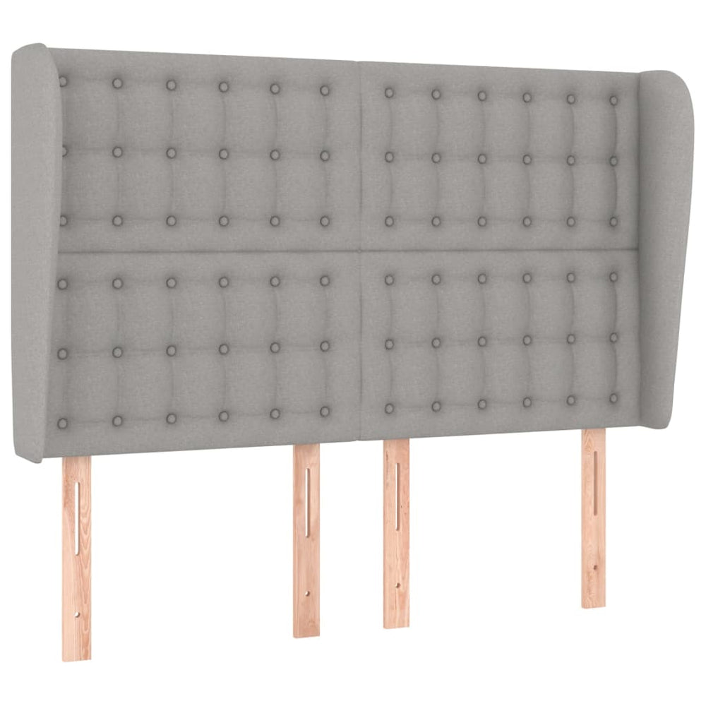 vidaXL Wingback Headboard Light Gray 147x23x118/128 cm Fabric