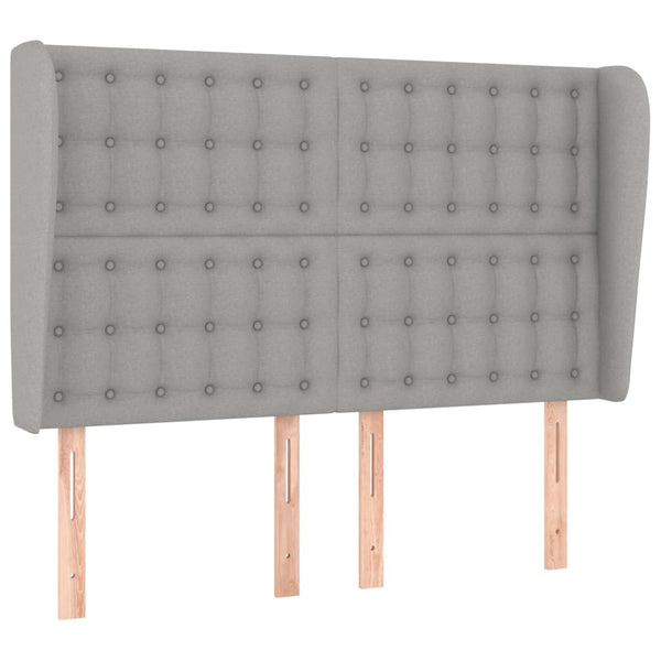 vidaXL Wingback Headboard Light Gray 147x23x118/128 cm Fabric