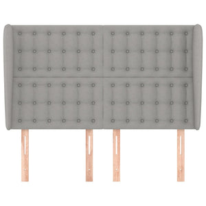 vidaXL Wingback Headboard Light Gray 147x23x118/128 cm Fabric