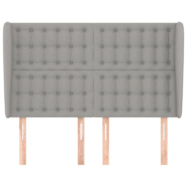 vidaXL Wingback Headboard Light Gray 147x23x118/128 cm Fabric