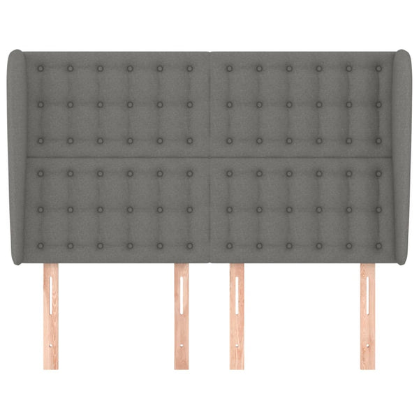 vidaXL Wingback Headboard Dark Grey 147x23x118/128 cm Fabric