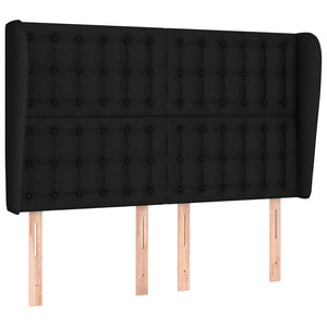 vidaXL Wingback Headboard Black 147x23x118/128 cm Fabric