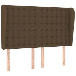 vidaXL Wingback Headboard Dark Brown 147x23x118/128 cm Fabric