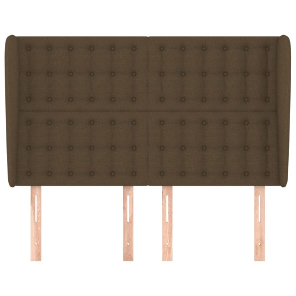 vidaXL Wingback Headboard Dark Brown 147x23x118/128 cm Fabric