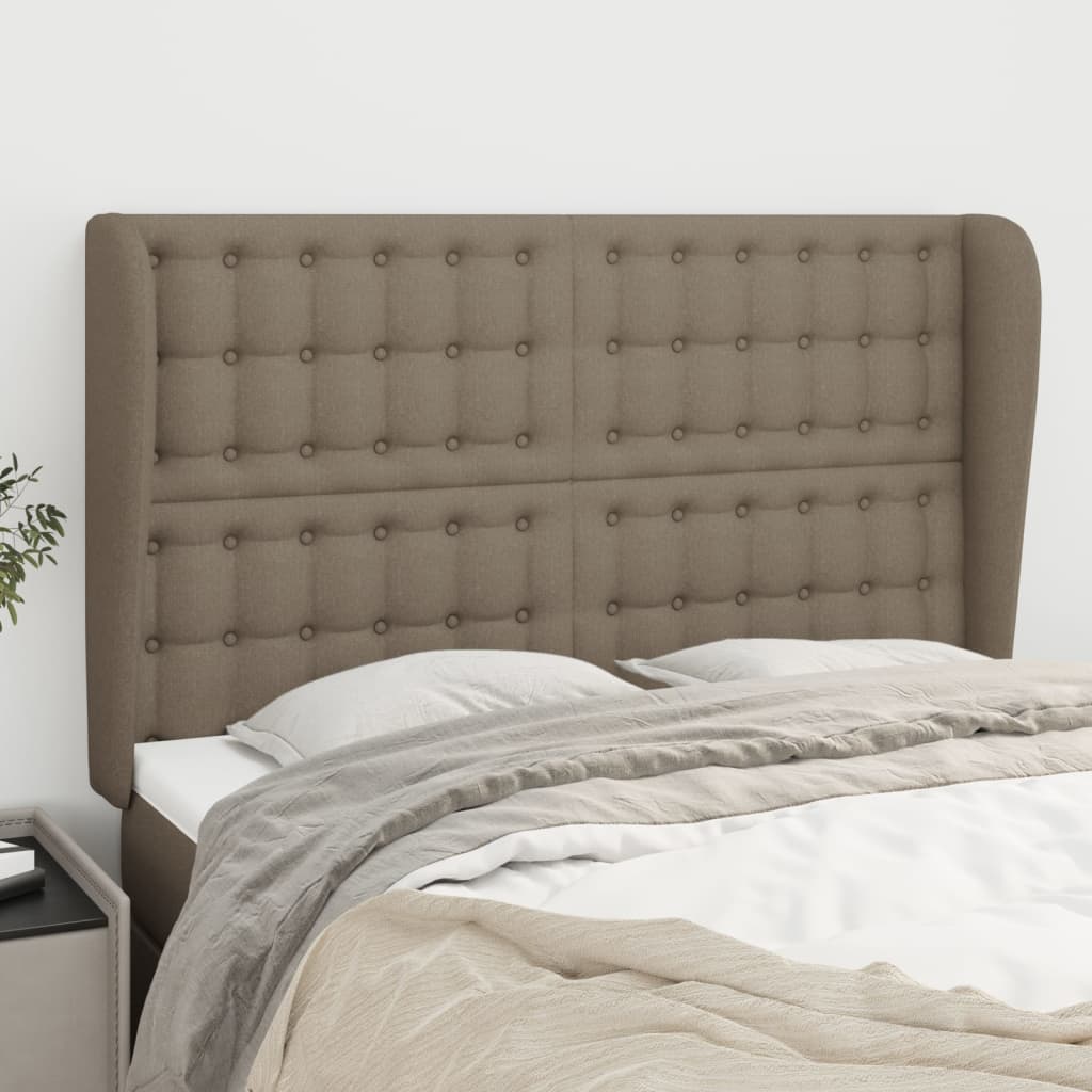 vidaXL Wingback Headboard Taupe 147x23x118/128 cm Fabric