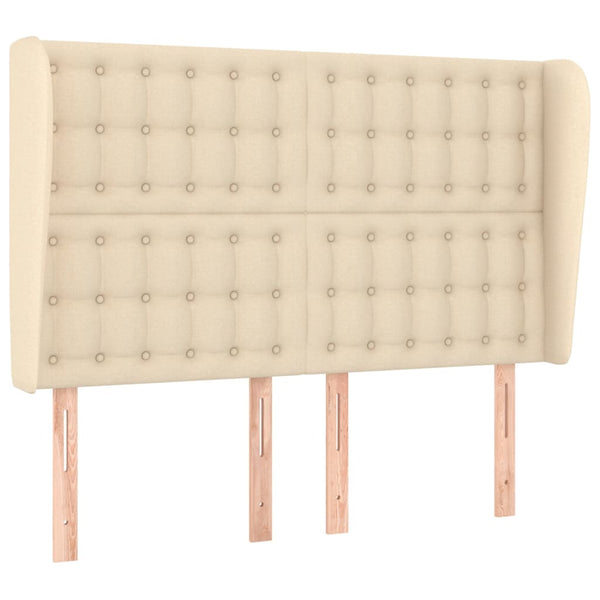 vidaXL Wingback Headboard Cream 147x23x118/128 cm Fabric