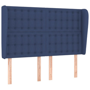 vidaXL Wingback Headboard Blue 147x23x118/128 cm Fabric