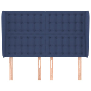 vidaXL Wingback Headboard Blue 147x23x118/128 cm Fabric