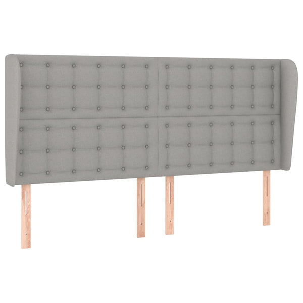 vidaXL Wingback Headboard Light Grey 163x23x118/128 cm Fabric