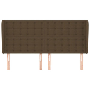 vidaXL Wingback Headboard Dark Brown 163x23x118/128 cm Fabric