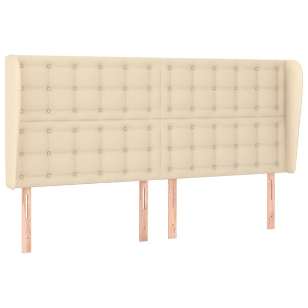 vidaXL Wingback Headboard Cream 163x23x118/128 cm Fabric
