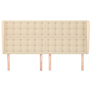 vidaXL Wingback Headboard Cream 163x23x118/128 cm Fabric