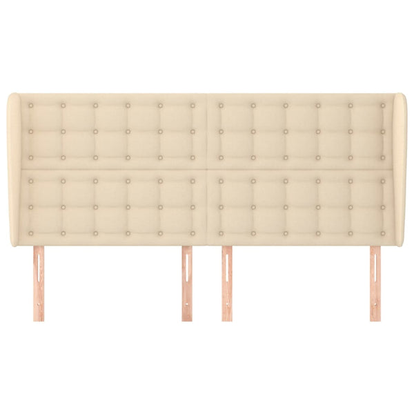vidaXL Wingback Headboard Cream 163x23x118/128 cm Fabric