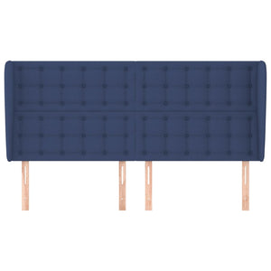 vidaXL Wingback Headboard Blue 163x23x118/128 cm Fabric