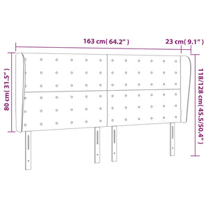 vidaXL Wingback Headboard Blue 163x23x118/128 cm Fabric