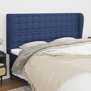 vidaXL Wingback Headboard Blue 163x23x118/128 cm Fabric