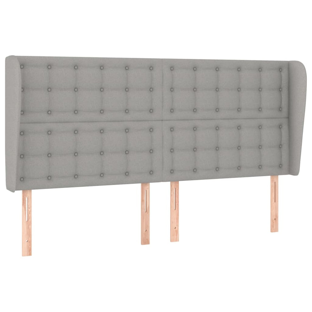 vidaXL Wingback Headboard Light Grey 183x23x118/128 cm Fabric