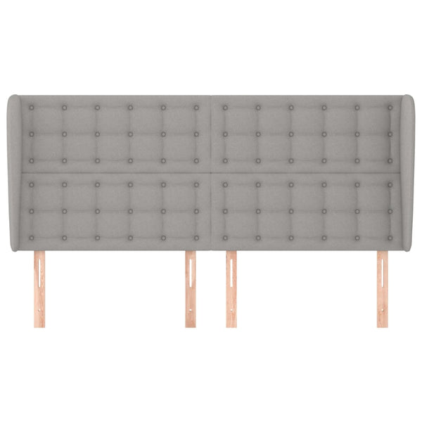 vidaXL Wingback Headboard Light Grey 183x23x118/128 cm Fabric
