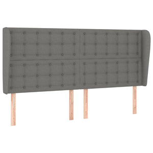 vidaXL Wingback Headboard Dark Grey 183x23x118/128 cm Fabric