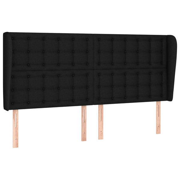 vidaXL Wingback Headboard Black 183x23x118/128 cm Fabric