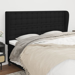 vidaXL Wingback Headboard Black 183x23x118/128 cm Fabric