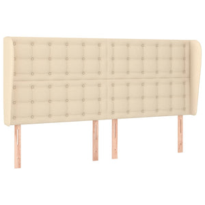 vidaXL Wingback Headboard Cream 183x23x118/128 cm Fabric