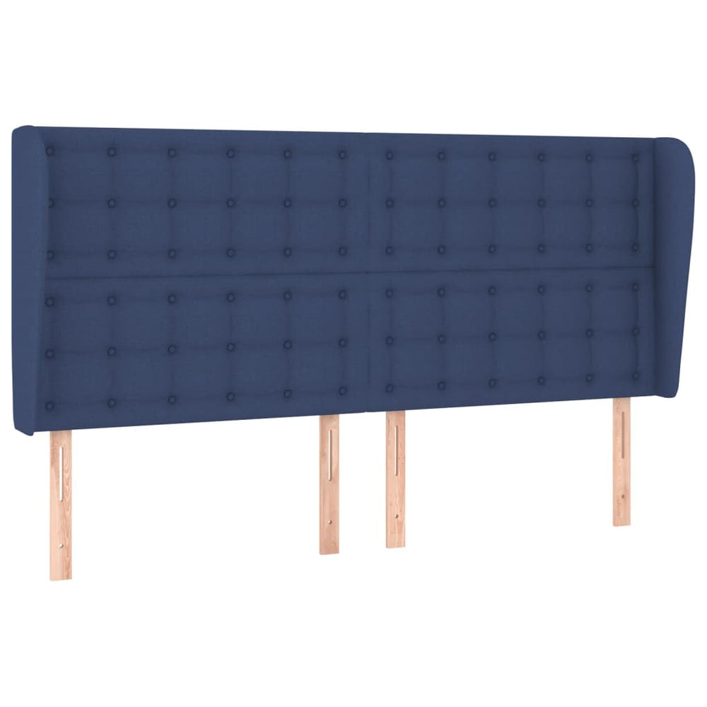vidaXL Wingback Headboard Blue 183x23x118/128 cm Fabric