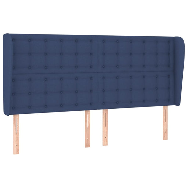 vidaXL Wingback Headboard Blue 183x23x118/128 cm Fabric