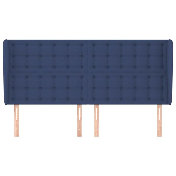 vidaXL Wingback Headboard Blue 183x23x118/128 cm Fabric