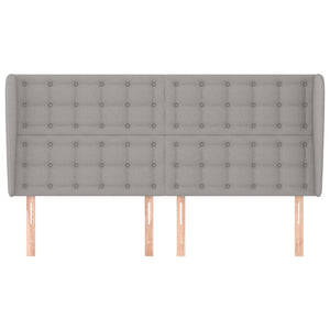 vidaXL Wingback Headboard Light Grey 203x23x118/128 cm Fabric