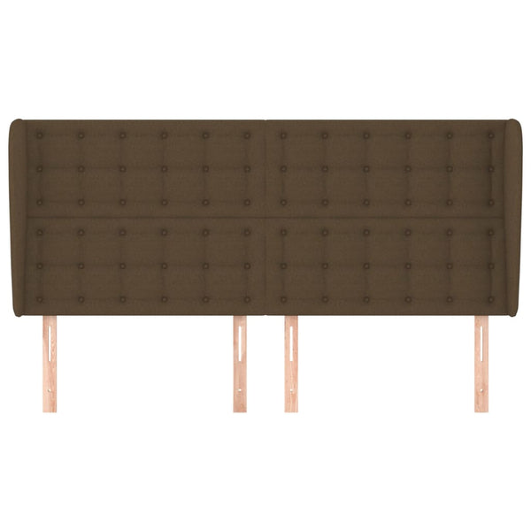 vidaXL Wingback Headboard Dark Brown 203x23x118/128 cm Fabric