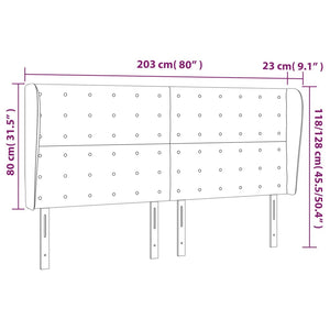 vidaXL Wingback Headboard Taupe 203x23x118/128 cm Fabric