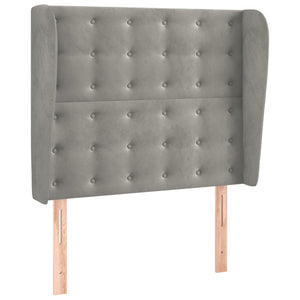 vidaXL Wingback Headboard Light Grey 83x23x118/128 cm Velvet