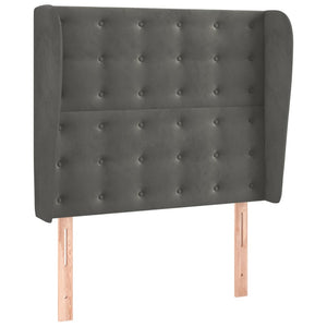 vidaXL Wingback Headboard Dark Grey 83x23x118/128 cm Velvet
