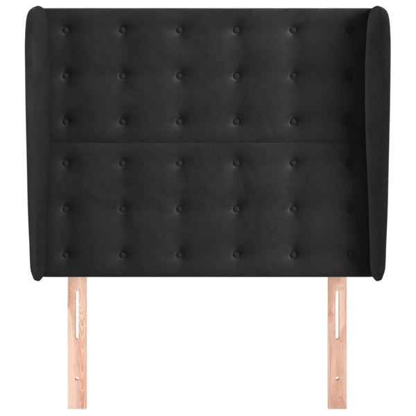 vidaXL Wingback Headboard Black 83x23x118/128 cm Velvet